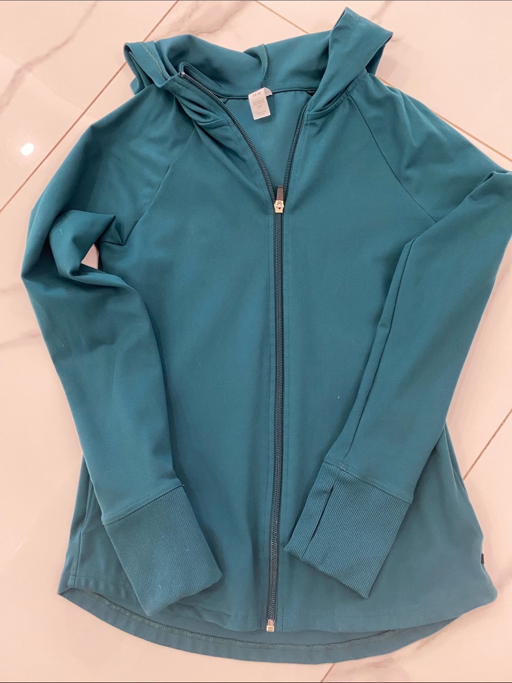 Marika Teal Full-Zip Hoodie Jacket